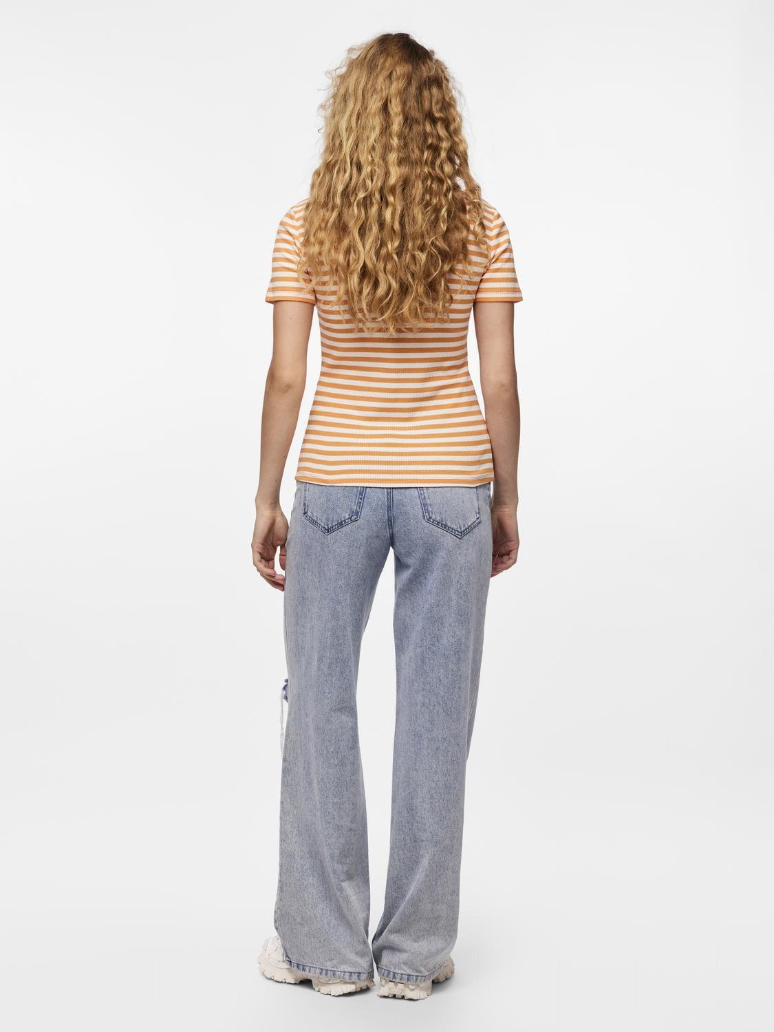 PCRUKA T-Shirt - Tangerine/strib